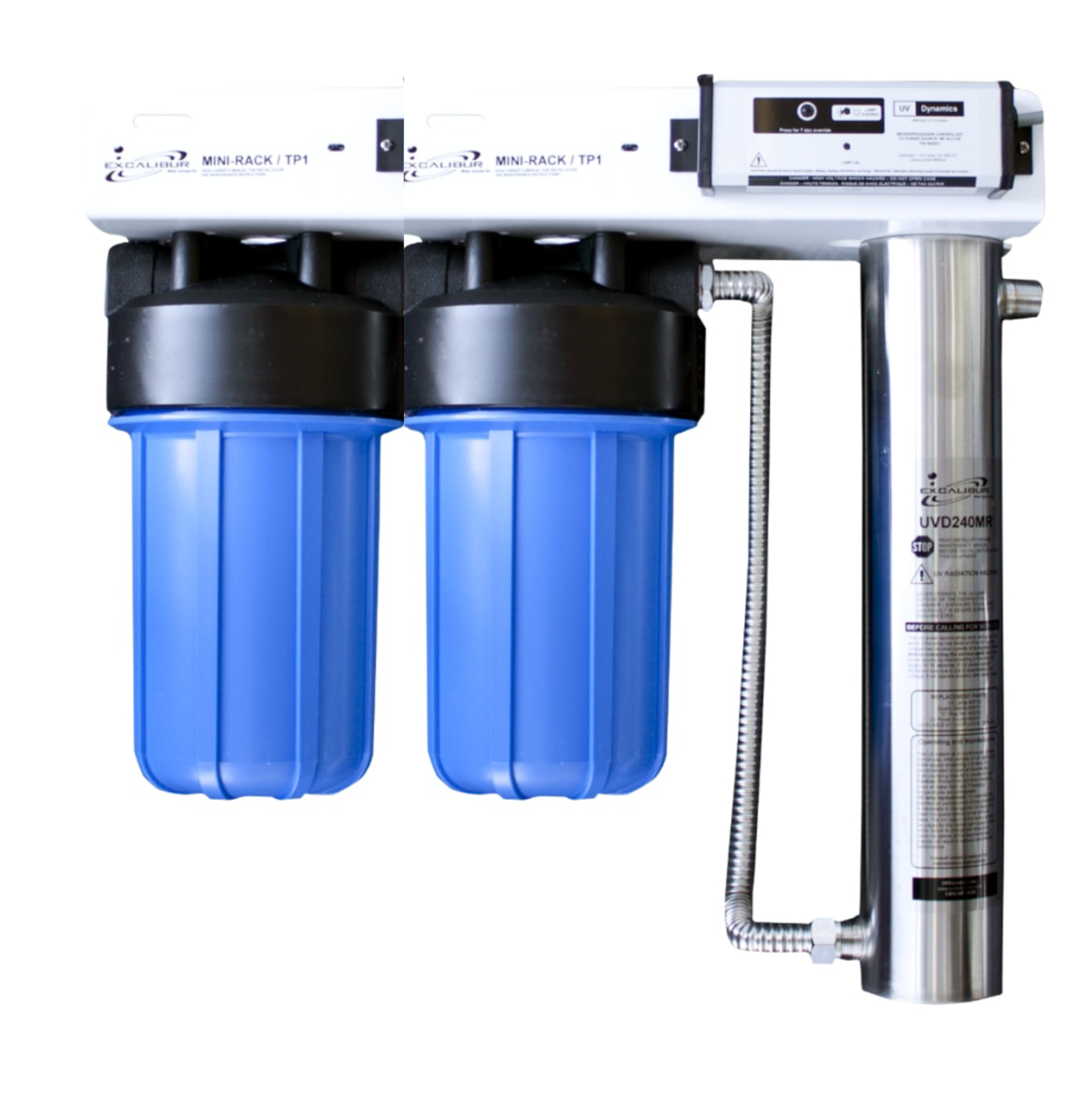 Excalibur Premium UV Mini Rack System – 10 GPM with Dual 10" Pre-Filters