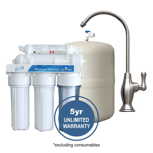 Excalibur Superior RO System Plus – 5-Stage Reverse Osmosis with 75 GPD Membrane