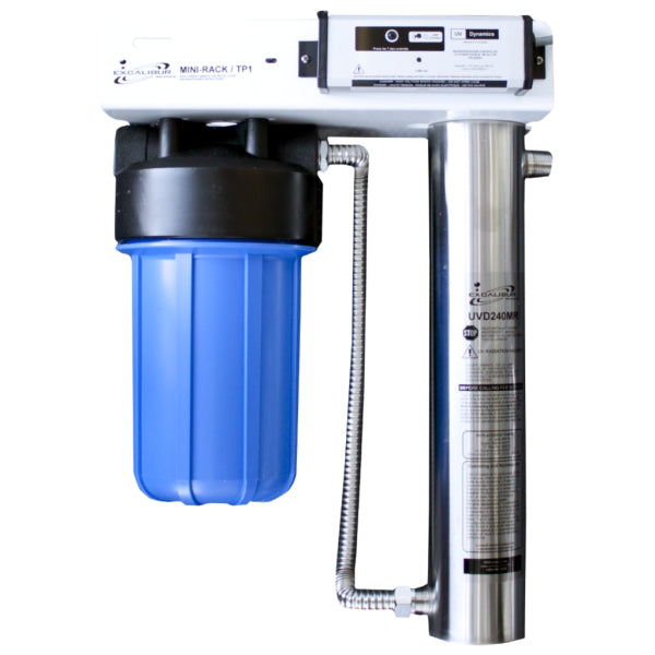 Excalibur Premium UV Mini Rack System – 10 GPM with Single 10" Sediment Pre-Filter